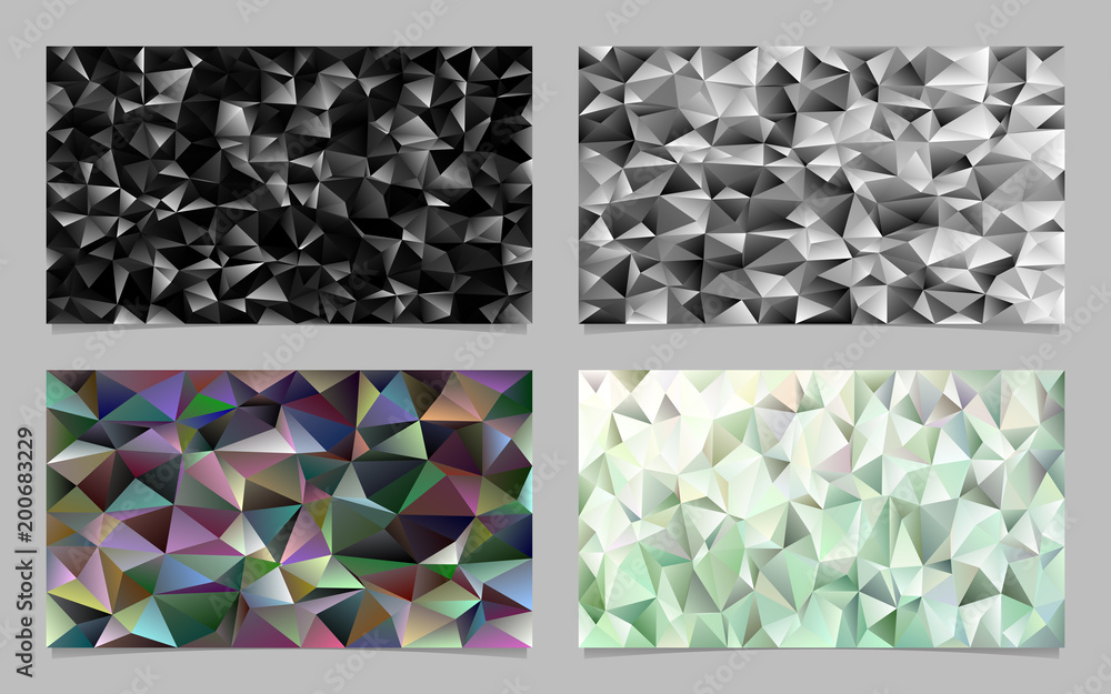 Poster abstract geometrical tiled triangle pattern mosaic card background set - gradient mosaic vector grap
