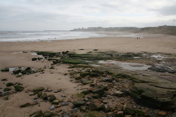 Beach in Cullercoats, Newcastle, Northumberland, UK