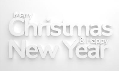 merry christmas and happy new year 3d rendering background