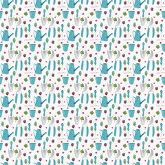 Pattern with gardening tools