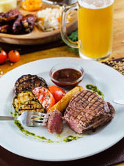 steak with grilled vegetables