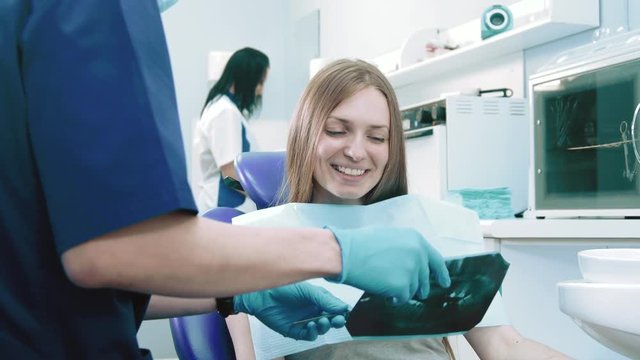 Girl in dental clinic