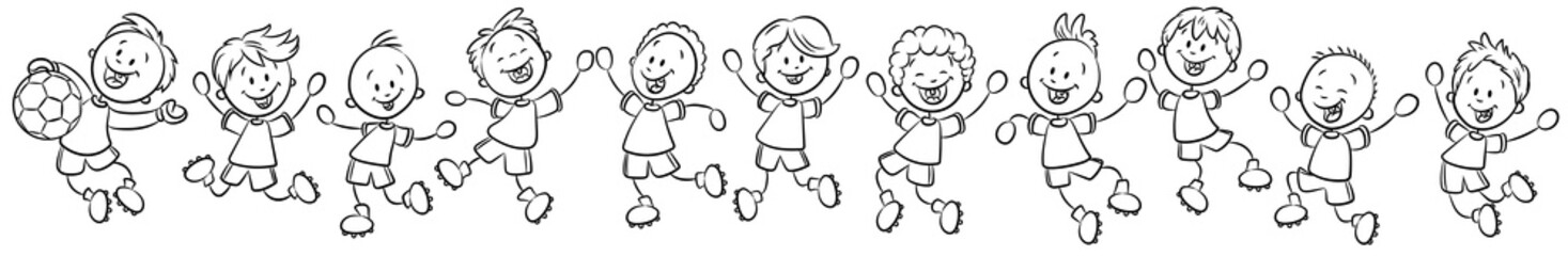 Jubelnde Fußballmannschaft - Vektor-Illustration