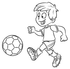 Junge mit Fußball - Vektor-Illustration © Christine Wulf