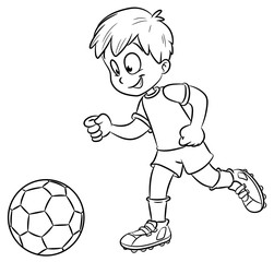 Junge mit Fußball - Vektor-Illustration