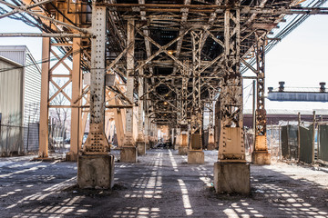 below a Bridge and truss work