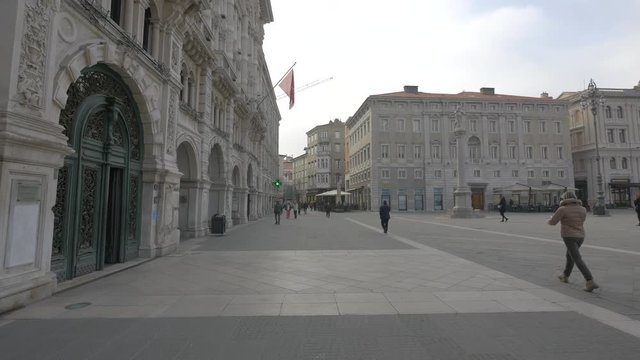 People walking in Piazza dell'Unit&radic;&dagger; d'Italia 