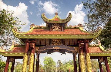 Fototapeta premium Chinese Gate within ben duoc scenic area south vietnam