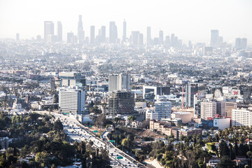 Los Angeles countryside and city view