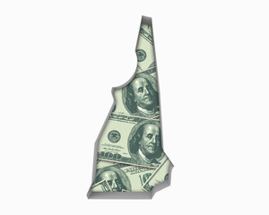 New Hampshire NH Money Map Cash Economy Dollars 3d Illustration