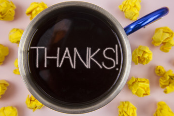 Writing note showing  Thanks Motivational Call. Business photo showcasing Appreciation greeting...