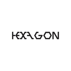 hexagon text logo