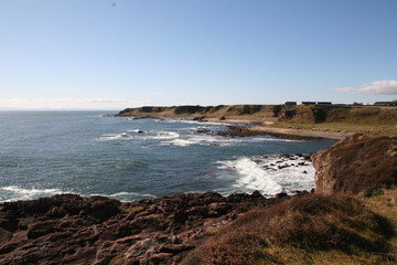 Coastline at Tarbat Ness Lighthouse, Scottish Highlands, Dornach Firth, Scotland