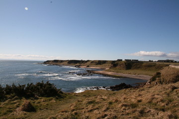 Coastline at Tarbat Ness Lighthouse, Scottish Highlands, Dornach Firth, Scotland