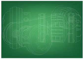 Belt gear, vector