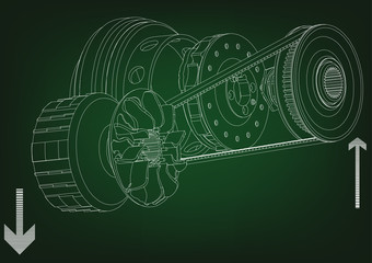 Belt gear, vector