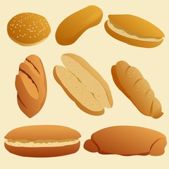 set of bread