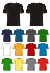 vector design template t shirt collection for men with color black white blue red ray 