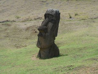 Moai at Rano Raraku quarry on Easter Island, Chile
