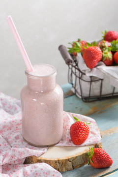 Healthy strawberry smoothie
