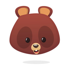 Cartoon bear head design over white background vector illustration