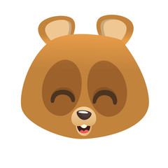 Cartoon bear smiling head icon. Vector illustration