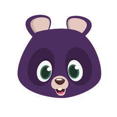 Cartoon happy Himalayan bear head. Big collection of cartoon forest animals. Vector illustration