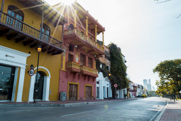 Fototapeta premium Calle típica en la ciudad de cartagena