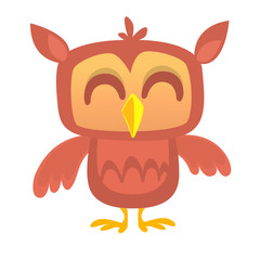 Cartoon owl isolated on white background