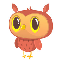 Happy cartoon owl. Vector character