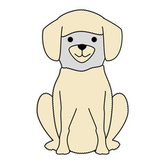 cute dog breed character vector illustration design