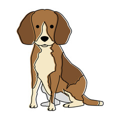 cute dog breed character vector illustration design