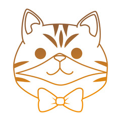 cute cat mascot head character vector illustration design