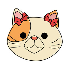 cute cat mascot head character vector illustration design