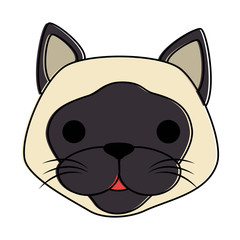 cute cat mascot head character vector illustration design