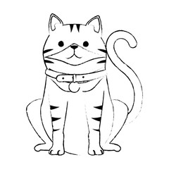 cute cat mascot character vector illustration design