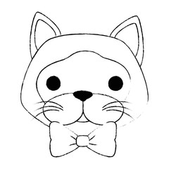 cute cat mascot head character vector illustration design