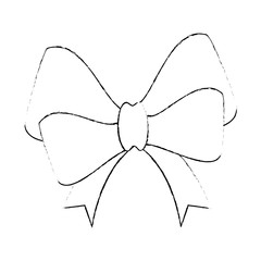 ribbon bow elegant icon vector illustration design