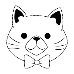 cute cat mascot head character vector illustration design