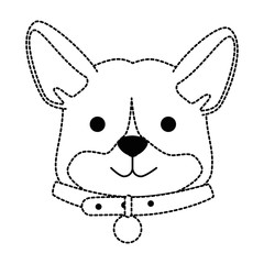 cute dog breed head character vector illustration design