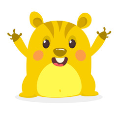 Happy cartoon hamster. Vector illustration isolated