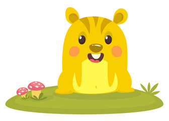 Obraz na płótnie Canvas Happy cartoon hamster. Vector illustration isolated