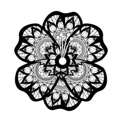 monochrome and circular mandala vector illustration design