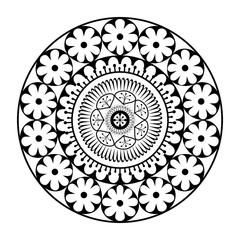 monochrome and circular mandala vector illustration design