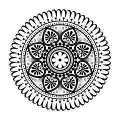 monochrome and circular mandala vector illustration design