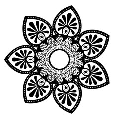 monochrome and circular mandala vector illustration design