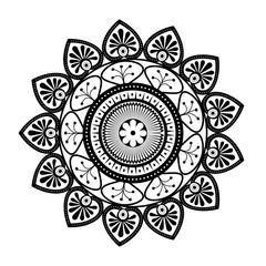 monochrome and circular mandala vector illustration design