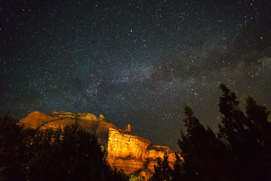 The Milky Way Over Boynton Canyon Sedona Arizona