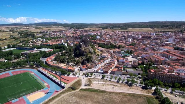 Albacete. Aerial view in Almansa. Spain. 4k Drone Video