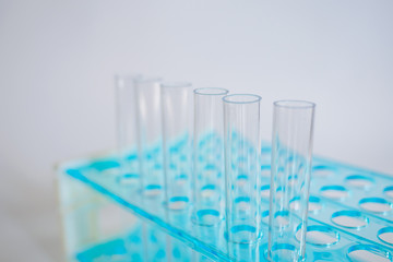 Laboratory pipette, science laboratory, doctor, science research concept,  test tube on blue background